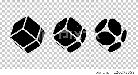 菱形十二面体のベクターイラストのセット 120273658