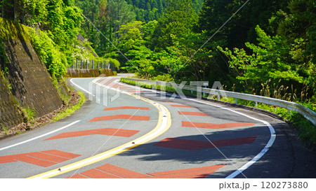 交通イメージ写真（峠のカーブ） 120273880