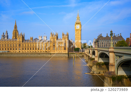 Westminster palace or Houses of parliament and Big Ben tower, London, UK. 120273989