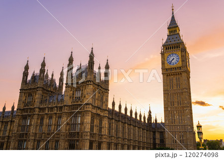 Westminster palace or Houses of parliament and Big Ben tower, London, UK. Westminster palace or Houses of parliament and Big Ben tower, London, UK. 120274098