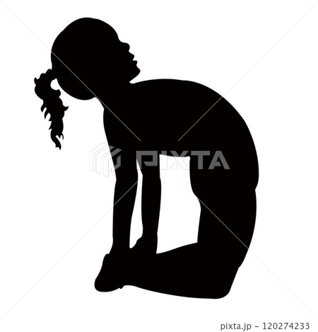 gymnast girl performing, silhouette vector 120274233