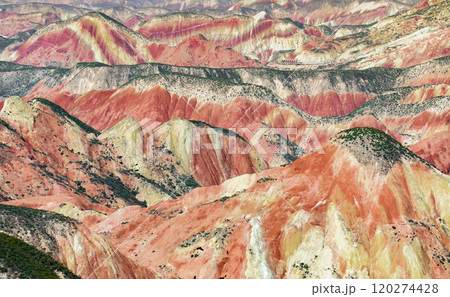 Rainbow hills scenic area of Zhangye National Geopark in Zhangye town, Gansu, China 120274428