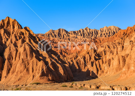 The Flaming Mountains in Turpan, western China. The silk road. The Flaming Mountains in Turpan, western China. The silk road. 120274512