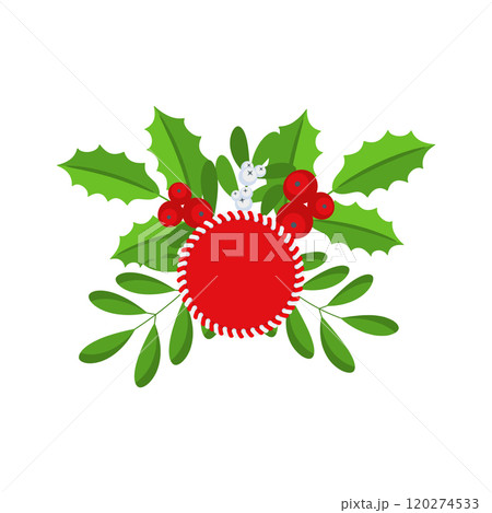 Christmas wreath design element. Winter holiday decoration. 120274533