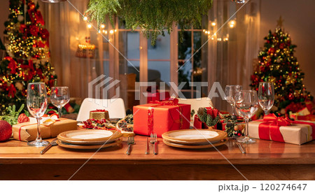 クリスマスの夜の豪華な食卓 クリスマスの夜の豪華な食卓 120274647