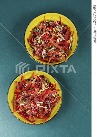 Healthy green salad with sprouts. 120275098