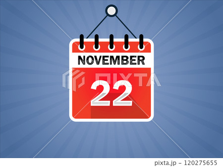 November 22, Calendar hanging signのイラスト素材 [120275655] - PIXTA