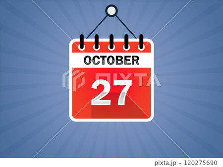 October 27, Calendar hanging sign 120275690