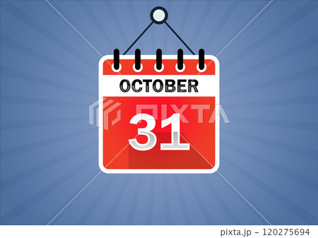 October 31, Calendar hanging sign 120275694