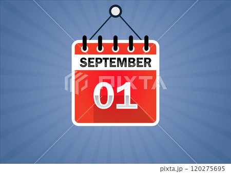 September 01, Calendar hanging sign 120275695