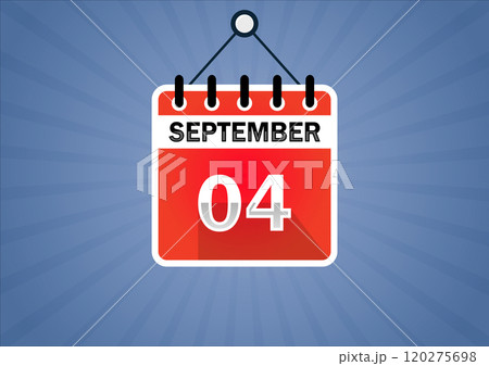 September 04, Calendar hanging sign September 04, Calendar hanging sign 120275698