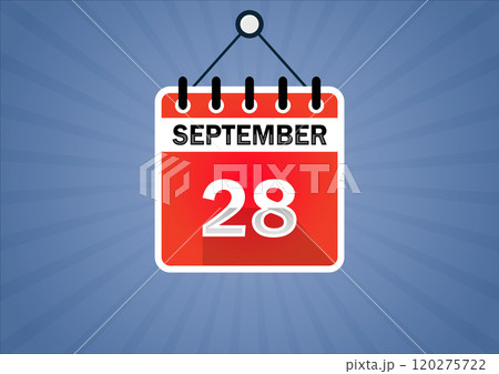 September 28, Calendar hanging sign 120275722