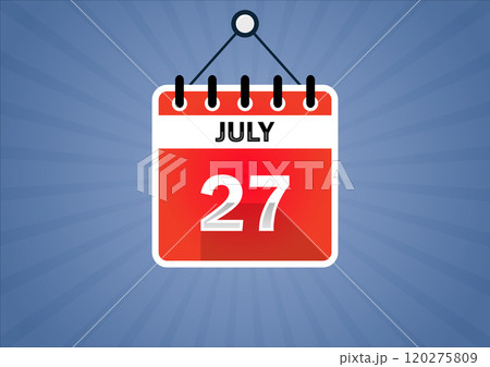 July 27, Calendar hanging sign 120275809