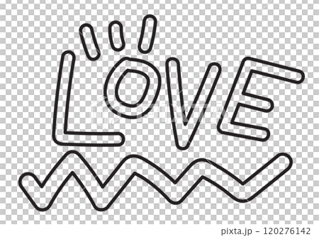 Outline of LOVE letters for Valentine's Day, font, typography, text, message, cute patches, shirt print, brooch, girl power, sticker, sign, label, wedding card, kid colouring book, art, painting, ads 120276142