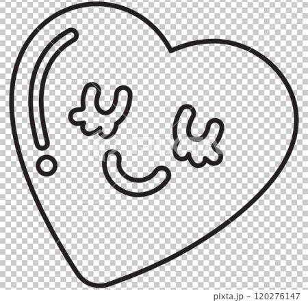 Happy heart outline for kid colouring book, art, painting, colouring page, Valentine card, cartoon character, comic, mascot, love sign, tattoo, sticker, decoration, cute patch, shirt print, brooch 120276147