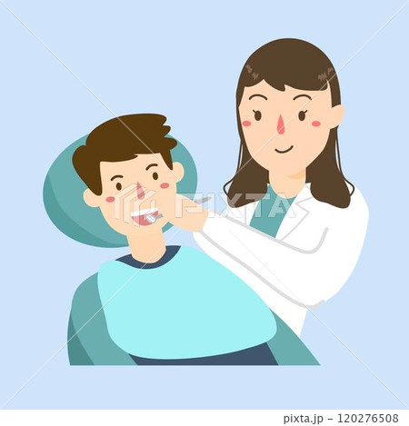 vector female dentist doing dental work vector female dentist doing dental work 120276508