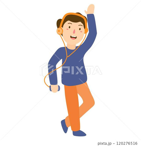 people listening music illustrated 120276516