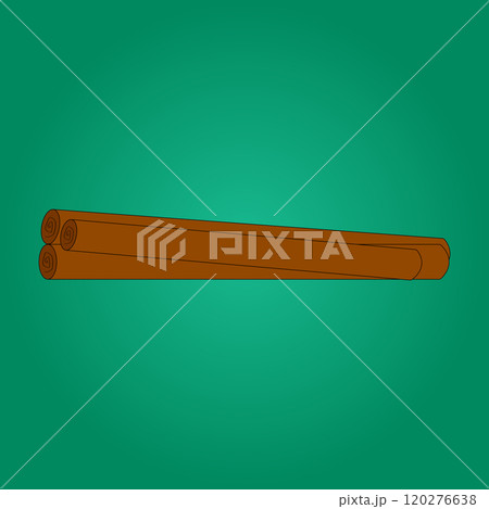 Cinnamon Sticks on Green Background 120276638