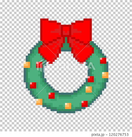 Christmas wreath pixel illustration Christmas wreath pixel illustration 120276753