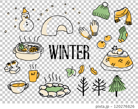 Simple winter icon set Simple winter icon set 120276826