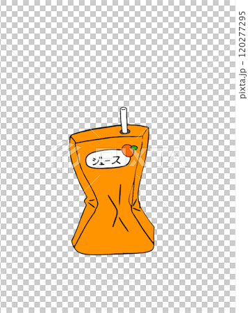潰された紙パックのオレンジジュース　オレンジ　飲み物　ゴミ　潰した　ジュース　 120277295
