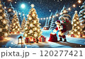 雪の降る夜、クリスマスのサンタクロース 120277421