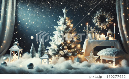 イルミネーションが飾られたクリスマスツリー 120277422