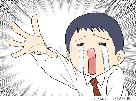 泣きながら訴える男性 120278396
