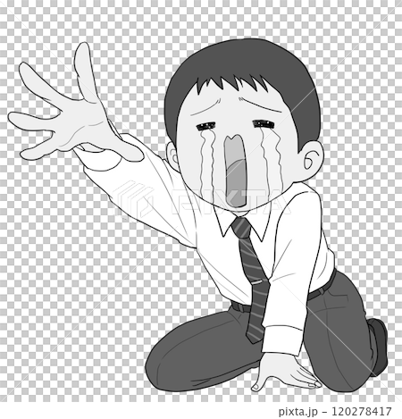 いかないで　男性　グレー 120278417