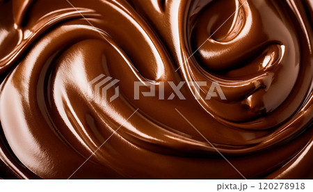 溶かしたチョコレートのテクスチャ　クローズアップ 120278918