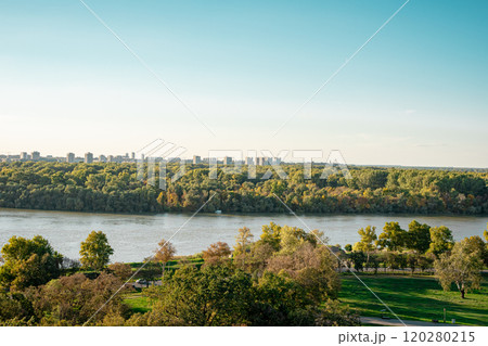 beautiful view of the city landscape during sunset. High quality photo beautiful view of the city landscape during sunset. High quality photo 120280215