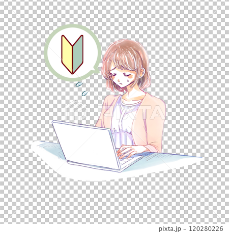 操作個人電腦的女性 Trouble Beginner 操作個人電腦的女性 Trouble Beginner 120280226