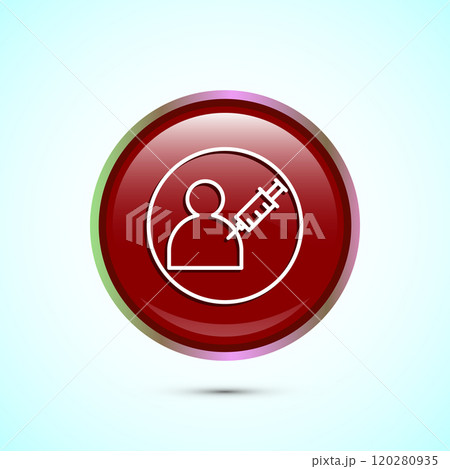 Vaccination, vaccine icon design illustration. Medical and healthcare Icon. Button design 120280935