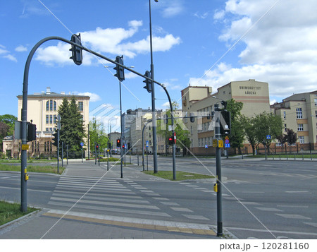 Beautiful old architecture of Lodz. Buildings in the Polish city of Lodz 120281160