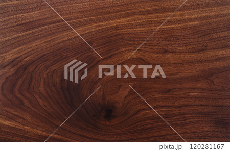 Texture of black walnut board with oil finish 120281167