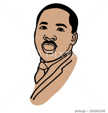 Portrait of historical figure. Hand drawn vector line art illustration. 120282260