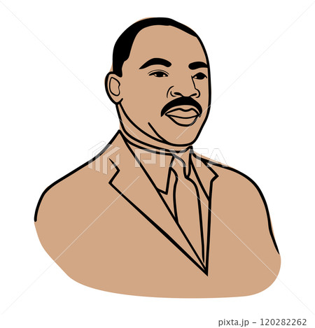 Portrait of historical figure. Hand drawn vector line art illustration. Portrait of historical figure. Hand drawn vector line art illustration. 120282262