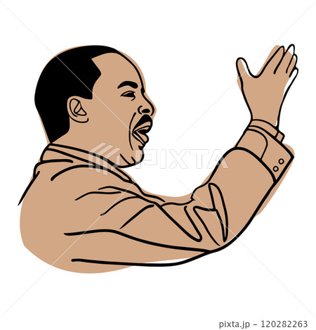 Portrait of historical figure. Hand drawn vector line art illustration. Portrait of historical figure. Hand drawn vector line art illustration. 120282263