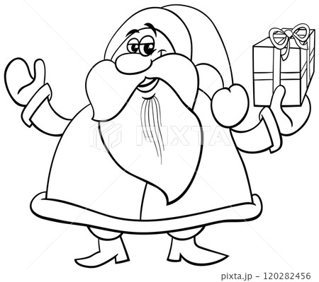 santa claus cartoon illustration coloring page 120282456