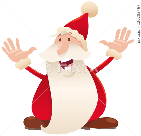 happy cartoon Santa Claus on Christmas time 120282467