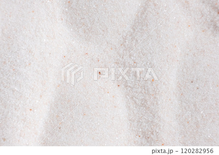 Natural Himalayan Pink Salt Fine Ground Top View Abstract Texture Background 120282956