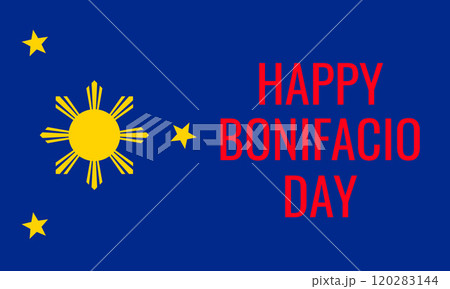 Happy Bonifacio Day banner. National holiday in Philippines celebrated on November 30. Vector template for typography poster, greeting card, flyer, etc. 120283144