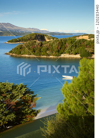 Coast of Albania in Ksamil town 120283440