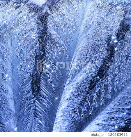 frosty pattern on glass, winter card 120283451
