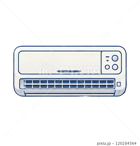 シンプルな壁掛けエアコンのデジタルイラスト シンプルな壁掛けエアコンのデジタルイラスト 120284564