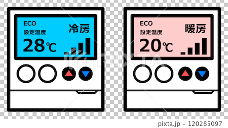 暖氣和冷氣環保節能措施的溫度設定圖示 暖氣和冷氣環保節能措施的溫度設定圖示 120285097