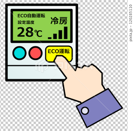 Illustration of air conditioner cooling setting to save energy in eco mode 120285110