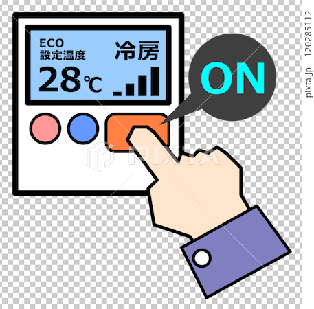 Illustration of air conditioner cooling setting to save energy in eco mode 120285112