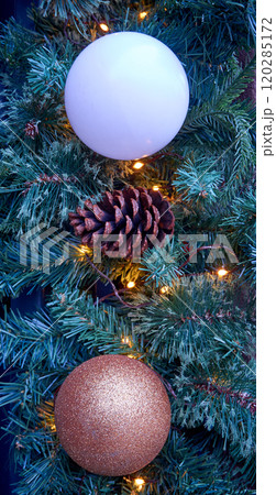 Christmas background with tree branches Christmas background with tree branches 120285172
