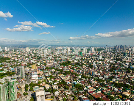 Aerial drone of Manila is the capital of the Philippines with modern buildings and skyscrapers. 120285391